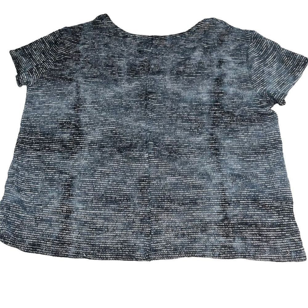 Me to We Navy/Grey Marbled Knit Crop Top - Size Medium